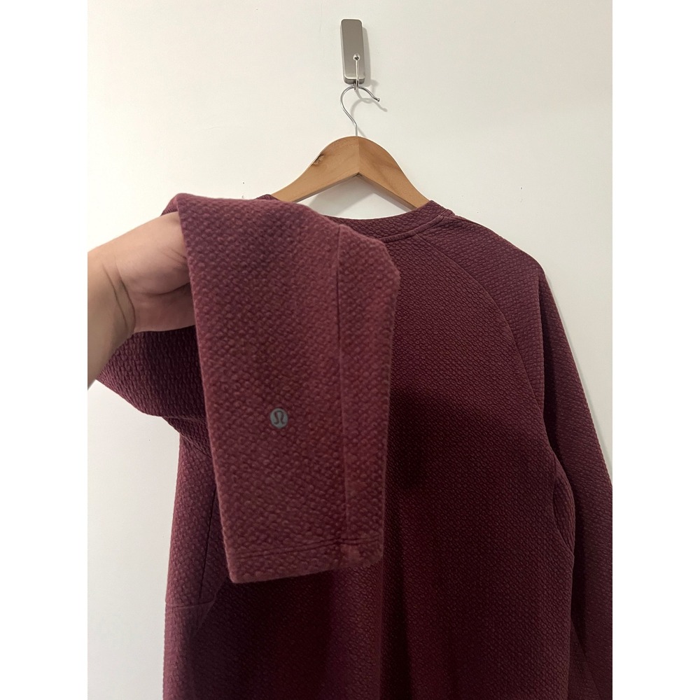 Lululemon Textured Training Sweatshirt & Shorts Set - Men's Burgundy Size Medium - Picture 5 of 11